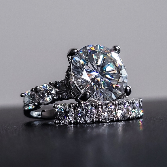 12 ct total weight moissanite ring